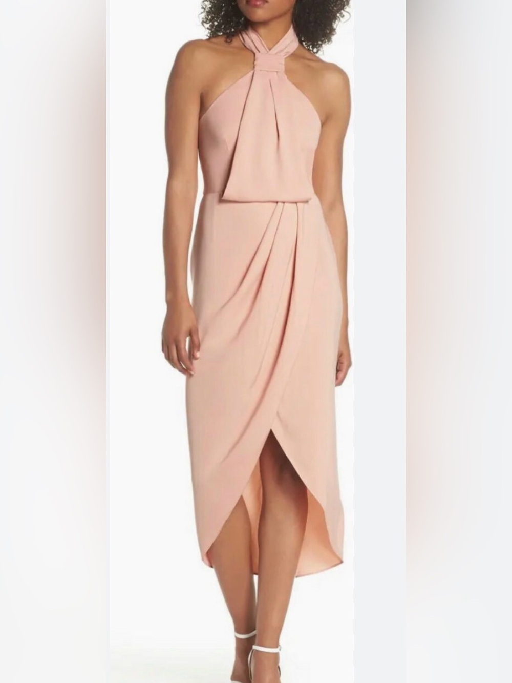 Shona Joy Blush Knotted Tulip Dress
